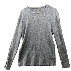 Bonobos Thermal Shirt Mens L Crewneck Slim Fit Blue Long Sleeve Waffle Knit